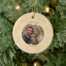 Elegante goldene Zweige Familienfoto Weihnachten B