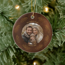 Elegante goldene Zweige Familienfoto Weihnachten B