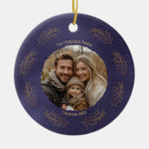 Elegante goldene Zweige Familienfoto Weihnachten B