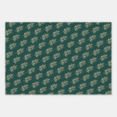 Elegante Goldene Zweigstelle Rot und Grün Weihnach Geschenkpapier Set (Vorderseite 3)