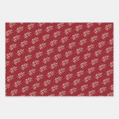 Elegante Goldene Zweigstelle Rot und Grün Weihnach Geschenkpapier Set (Vorderseite)