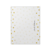 Elegante Goldenen Foil Confetti Dots Notizblock (Rotiert)