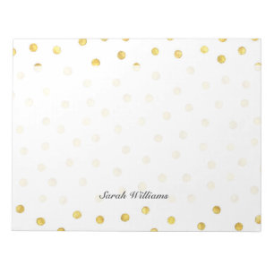 Elegante Goldenen Foil Confetti Dots Notizblock