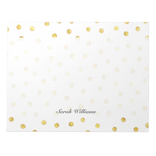 Elegante Goldenen Foil Confetti Dots Notizblock (Vorderseite)