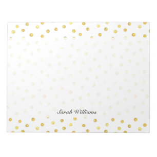 Elegante Goldenen Foil Confetti Dots Notizblock