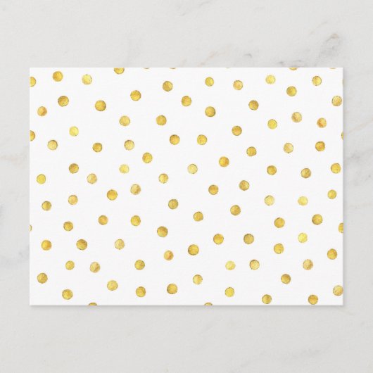 Elegante Goldenen Foil Confetti Dots Postkarte (Vorderseite)