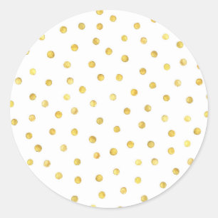 Elegante Goldenen Foil Confetti Dots Runder Aufkleber