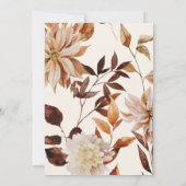 Elegante Goldfall Wasserfarbenblume Hochzeit Einladung (Rückseite)