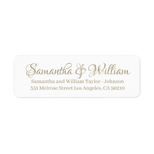 Elegante goldfarbene benutzerdefinierte Skriptname (Vorne)