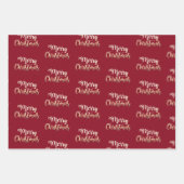 Elegante goldfarbene, blaue Weihnachtsmuster Geschenkpapier Set (Vorderseite 3)