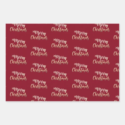 Elegante goldfarbene, blaue Weihnachtsmuster Geschenkpapier Set (Vorderseite 3)