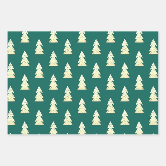 Elegante goldfarbene, blaue Weihnachtsmuster Geschenkpapier Set (Vorderseite 2)