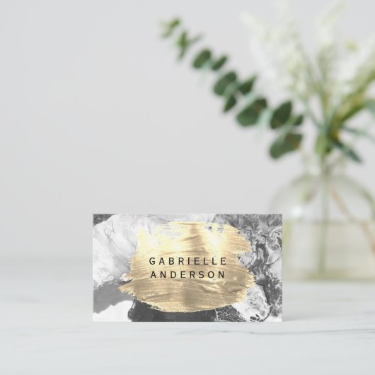 Elegante goldfarbene Lacktextur Visitenkarte (Stehend Vorderseite)