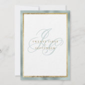 Elegante goldfarbene Monogramm-Initialen Einladung (Rückseite)