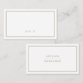 Elegante goldfarbene, monogramm-minimalistische Ho Platzkarte (Vorne/Hinten)