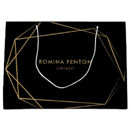 Elegante goldfarbene Rahmen Moderne Berufliche Große Geschenktüte