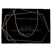 Elegante goldfarbene Rahmen Moderne Berufliche Große Geschenktüte (Rückseite)