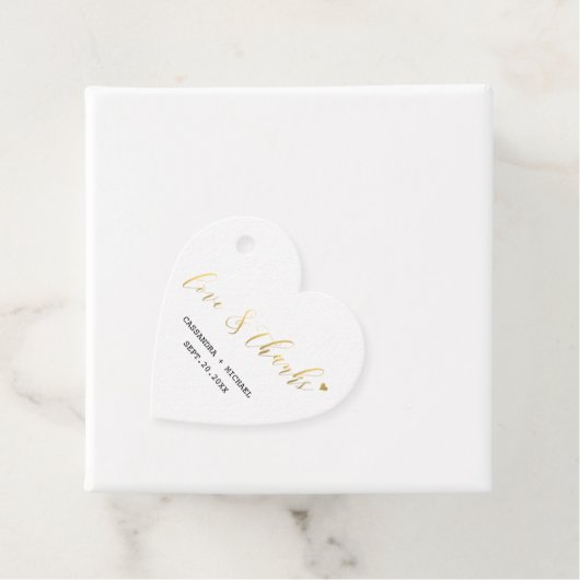 Elegante goldfarbene, schicke Script-Hochzeit Geschenkanhänger (Beispiel)