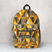Elegante goldfarbene, silberfarbene geometrische D Bedruckter Rucksack