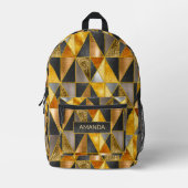 Elegante goldfarbene, silberfarbene geometrische D Bedruckter Rucksack (Vorderseite)