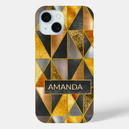Elegante goldfarbene, silberfarbene geometrische D Case-Mate iPhone Hülle
