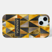 Elegante goldfarbene, silberfarbene geometrische D Case-Mate iPhone Hülle (Rückseite (Horizontal))