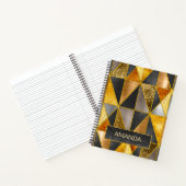 Elegante goldfarbene, silberfarbene geometrische D Notizblock (Innenseite)