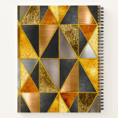 Elegante goldfarbene, silberfarbene geometrische D Notizblock (Rückseite)