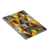 Elegante goldfarbene, silberfarbene geometrische D Notizblock (Rechte Seite)