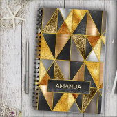 Elegante goldfarbene, silberfarbene geometrische D Notizblock