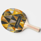 Elegante goldfarbene, silberfarbene geometrische D Tischtennis Schläger (Seitenansicht)