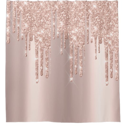 Elegante goldfarbene und glänzende Glitzer Duschvorhang (Vorderseite)