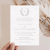 Elegante Goldfoil Wappen Leaf Monogram Wedding Folieneinladung