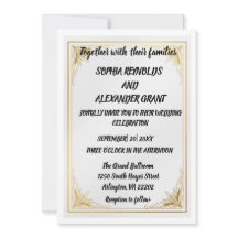 Elegante Goldfolie-Acrylblatt Hochzeits-Einladung