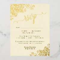 Elegante Goldfolie auf Cream Wedding RSVP Card