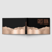 Elegante Goldfolie aus schwarzer Rose Glitzer Stre Gästebuch (Voll)