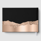 Elegante Goldfolie aus schwarzer Rose Glitzer Stre Gästebuch (Rückseite)