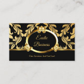 Elegante Goldfolie Damask Blumenschmetterlinge Sch Visitenkarte (Vorderseite)