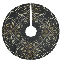 Elegante Goldfolie Filigree Scrollwork Black