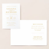 Elegante Goldfolie geklappt Hochzeit Einladung (Anzeige)