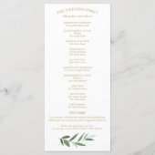Elegante Goldfolie-Grün-Hochzeitsprogramme Programm (Rückseite)