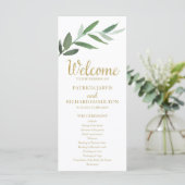Elegante Goldfolie-Grün-Hochzeitsprogramme Programm (Stehend Vorderseite)