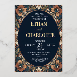 Elegante Goldfolie-Hochzeitseinladung Folieneinladung