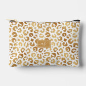 Elegante Goldfolie Leopard Print White Mit Monogra Zubehörtasche (Vorderseite)