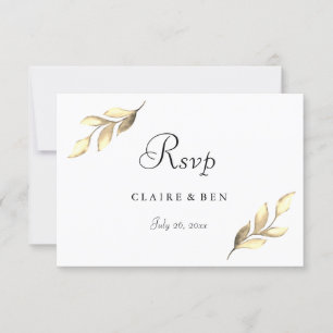 Elegante Goldfolie Moderne Hochzeitseinladung RSVP Karte