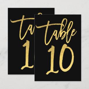 Elegante Goldfolie Moderne Schrift Tischnummer 10