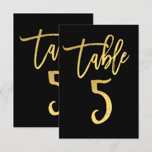 Elegante Goldfolie Moderne Schrift Tischnummer 5