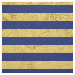Elegante Goldfolie und blauer Streifen-Muster Stoff