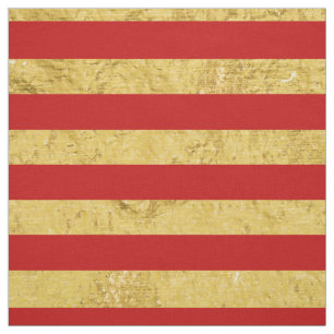 Elegante Goldfolie und rotes Streifen-Muster Stoff