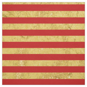 Elegante Goldfolie und rotes Streifen-Muster Stoff